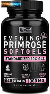 Evening Primrose Oil Capsules (150 Liquid Softgels 1300mg) 100% Pure Evening P
