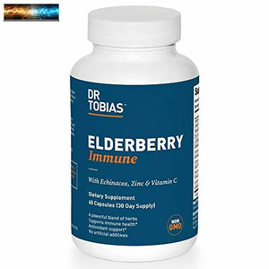 Dr. Tobias Elderberry Immune Supplement, Herbal Blend, 60 Capsules