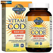 이미지를 갤러리 뷰어에 로드 , Garden of Life D3 - Vitamin Code Raw d3 2000 IU, 120 Capsules
