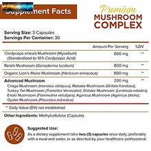Carica l&#39;immagine nel visualizzatore di Gallery, NutriFlair Mushroom Supplement 2600mg - 90 Capsules - 10 Mushrooms Lions Man
