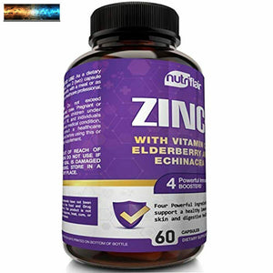 NutriFlair Zinc Plus 50mg - with Vitamin C, Elderberry, Echinacea Purpurea Extra
