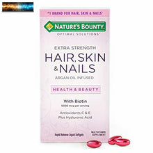 Cargar imagen en el visor de la galería, Nature&#39;s Bounty Extra Strength Hair Skin Nails 150 Softgels
