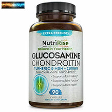 Cargar imagen en el visor de la galería, Glucosamine Chondroitin MSM Turmeric 2100mg - 3X Triple Strength Joint Supplemen
