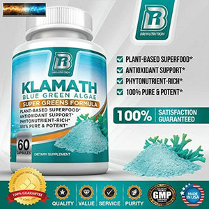 BRI Nutrition Klamath Blue Green Algae - More Effective Than Spirulina or Chlore
