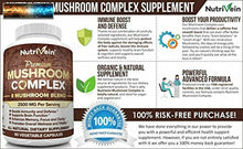 將圖片載入圖庫檢視器 Nutrivein Mushroom Supplement 2500mg - 90 Capsules - 8 Organic Mushrooms - Lions
