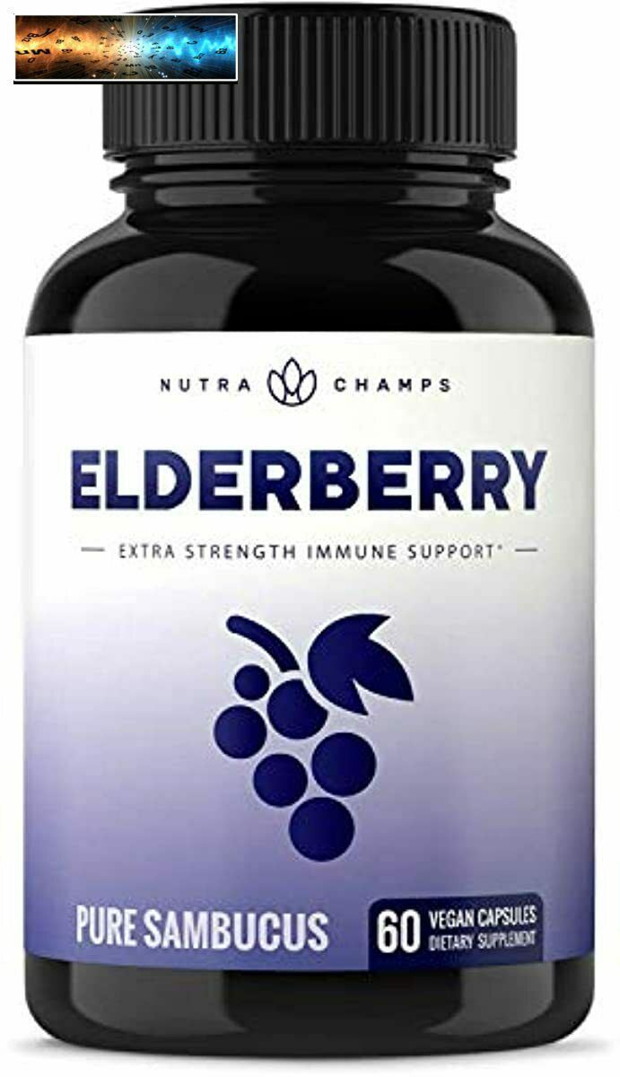 Elderberry Capsules 11,550mg - Premium Supplement for Powerful Immune System Sup