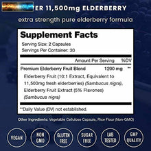 Charger l&#39;image dans la galerie, Elderberry Capsules 11,550mg - Premium Supplement for Powerful Immune System Sup

