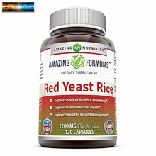 Load image into Gallery viewer, Amazing Nutrition Red Yeast Rice 1200mg Per Serving Capsules
