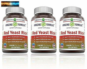 Amazing Nutrition Red Yeast Rice 1200mg Per Serving Capsules