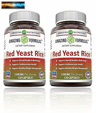 Load image into Gallery viewer, Amazing Nutrition Red Yeast Rice 1200mg Per Serving Capsules
