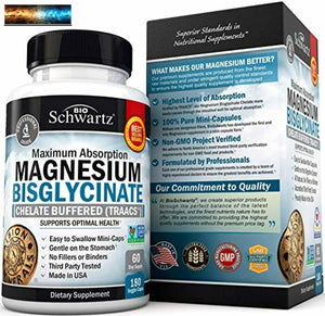 Magnesio Bisglicinato 100% Quelato No Efecto. Máximo Absorción & Bioavailabi