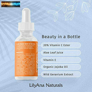 LilyAna Naturals Vitamin C Serum for Face - Made in USA, Face Serum with Hyaluro