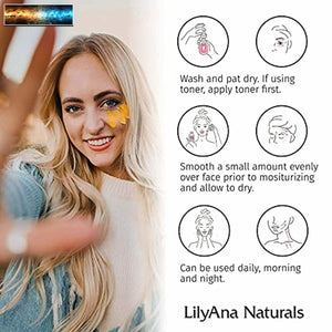 LilyAna Naturals Vitamin C Serum for Face - Made in USA, Face Serum with Hyaluro