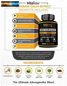 Organic Ashwagandha Capsules 2220mg | Ashwagandha Root Powder | Stress & Anxiety