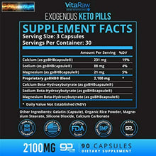 Load image into Gallery viewer, VitaRaw Exogenous Keto Pills - (3X Powerful Dose | 2100mg Keto BHB) Best Keto Bu
