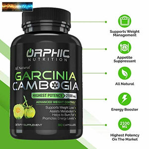 100% Pure Garcinia Cambogia Extract - Appetite Suppressant - Carb Blocker Capsul