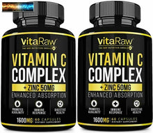 Load image into Gallery viewer, Vitamin C Supplement [2 Pack] 1600mg with Zinc 50mg |Highest Absorption| Vitamin
