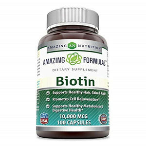Amazing Formulas Biotin Supplement 10,000mcg 100 Caps Healthy Hair, Skin, & Nail