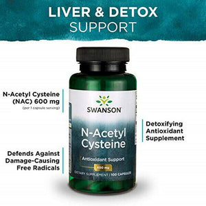 Swanson NAC N-Acetyl Cysteine Antioxidant Anti-Aging Liver Support 600mg 100caps