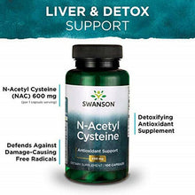 Cargar imagen en el visor de la galería, 2 Pack Swanson NAC N-Acetyl Cysteine Antioxidant Anti-Aging Supp. 600mg 100caps
