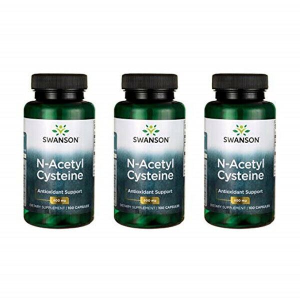 3 Pack Swanson NAC N-Acetyl Cysteine Antioxidant Anti-Aging Supp. 600mg 100caps