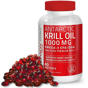 Bronson Krill Oil 1000 mg Omega-3 EPA DHA Astaxanthin 120 Softgels 60 Servings