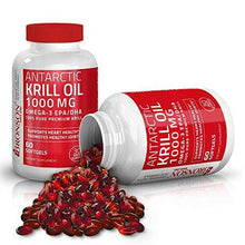 이미지를 갤러리 뷰어에 로드 , Bronson Krill Oil 1000 mg Omega-3 EPA DHA Astaxanthin 120 Softgels 60 Servings
