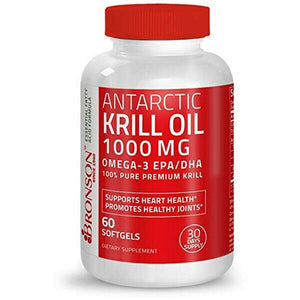 Bronson Krill Oil 1000 mg Omega-3 EPA DHA Astaxanthin 120 Softgels 60 Servings