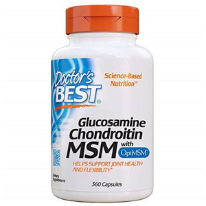 Doctor's Best Glucosamine Chondroitin MSM with OptiMSM for Joint Health 360 Caps