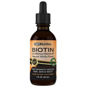 SBR Nutrition Biotin Liquid Drops 60 Serving for Healthy Hair and Nail, 3 Sizes