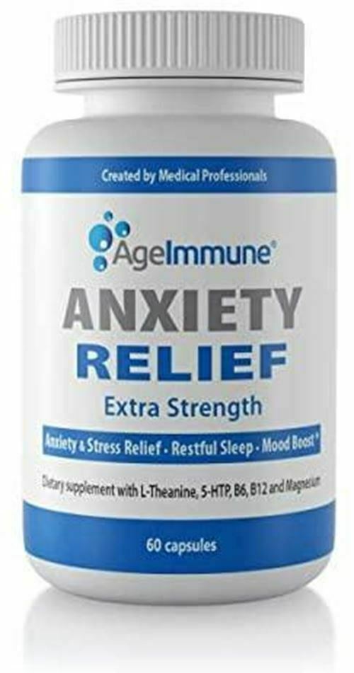 Anxiety Relief Supplement Complex with L-Theanine 5-HTP Vitamins B6 B12 and nesi
