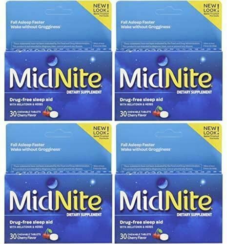 MidNite Herbal Sleep Supplement Chewable Tablets 30.0 ea. (Quantity of 4) PROD38
