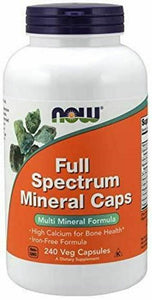 NOW Supplements Full Spectrum Mineral Caps Multi Mineral Formula 240 Veg Capsule