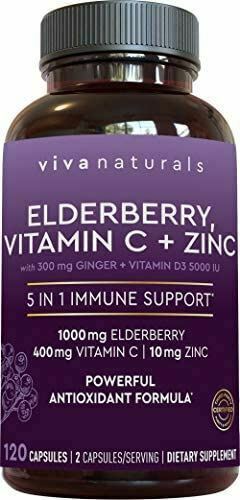 Elderberry Vitamin C Zinc Vitamin D 5000 IU  Ginger Immune Support Supplement 2