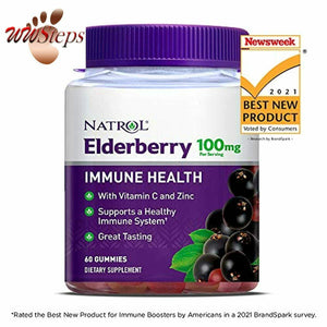 Natrol Elderberry Gummies, with Vitamin C and Zinc, Supplement for Immune Suppor