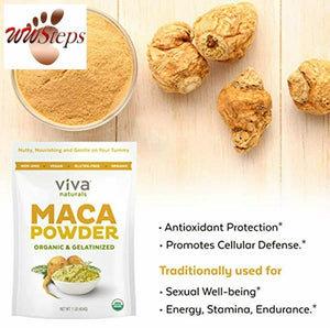 Organic Maca Powder - 16 Ounces (1 LB) - Gelatinized Maca Root Powder for Enhanc