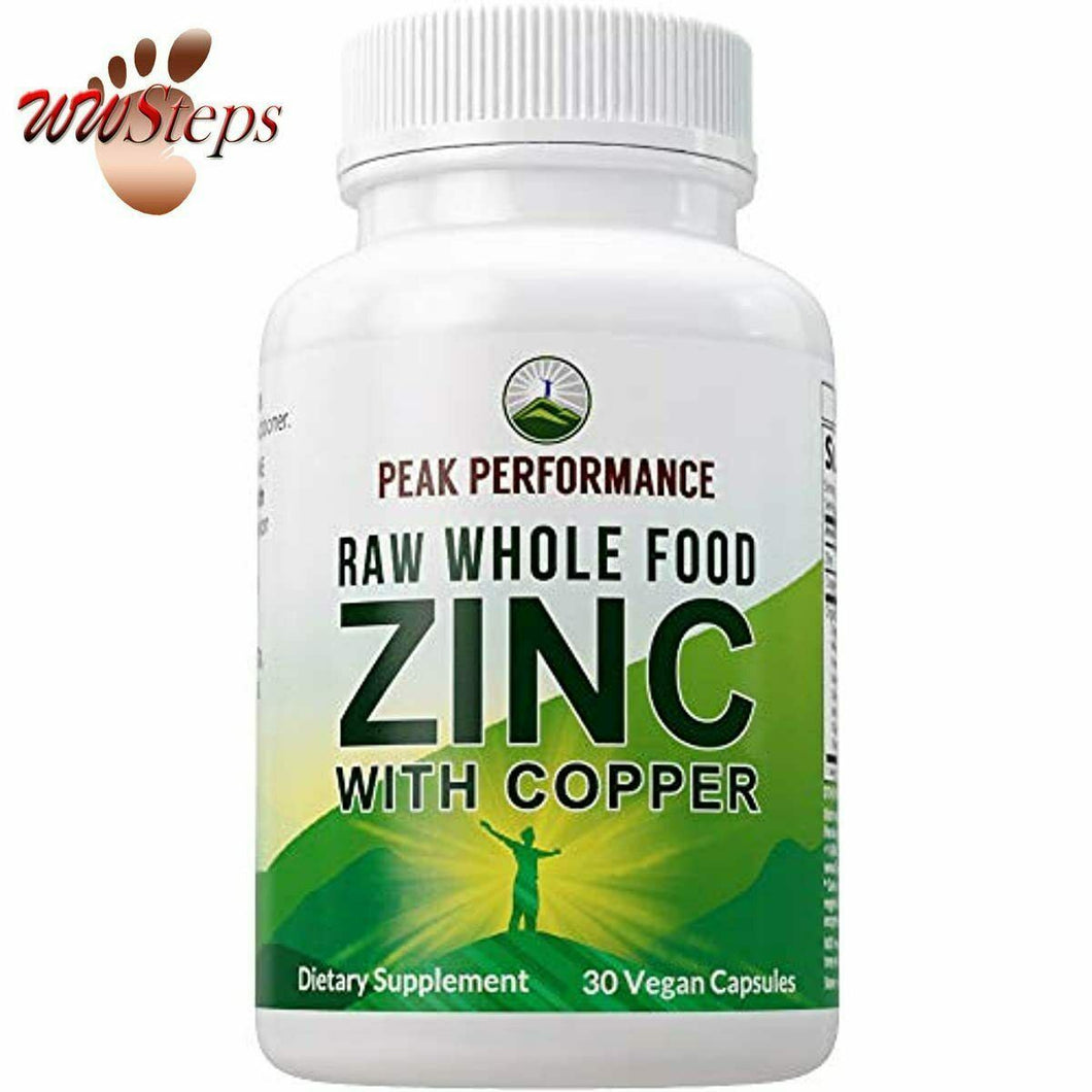 Raw Whole Food Zinc with Copper + 25 Organic Vegetables and Fruit Blend for Max
