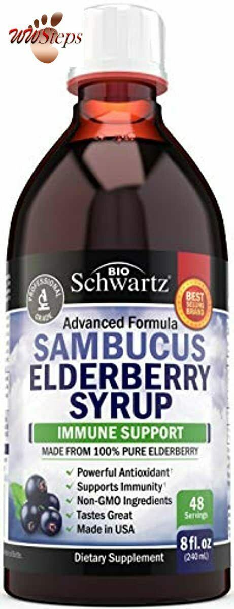 Sambucus Black Elderberry Syrup - Powerful Antioxidant for Daily Immune Support