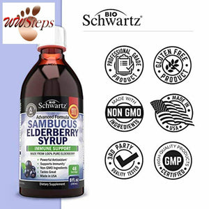 Sambucus Black Elderberry Syrup - Powerful Antioxidant for Daily Immune Support