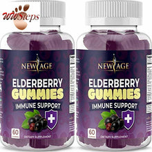 Cargar imagen en el visor de la galería, Premium Elderberry Gummies -2 Pack -by New Age for Adults Kids with Vitamin C, Z
