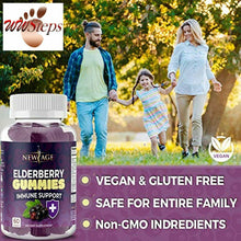 Cargar imagen en el visor de la galería, Premium Elderberry Gummies -2 Pack -by New Age for Adults Kids with Vitamin C, Z
