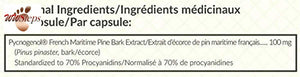 Pycnogenol 100mg from French Maritime Pine Bark Extract - Great for Healthy Circ