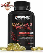 Charger l&#39;image dans la galerie, Omega 3 Fish Oil Supplements Max Potency Burpless Lemon Flavored Capsules 3600mg
