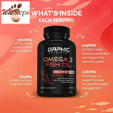 Load image into Gallery viewer, Omega 3 Fish Oil Supplements Max Potency Burpless Lemon Flavored Capsules 3600mg
