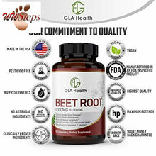 Load image into Gallery viewer, Beet Root Capsules 1000mg per Serving, 180 caps Filled with Beet Root Powder, Im
