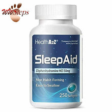 Load image into Gallery viewer, HealthA2Z Sleep Aid, Diphenhydramine HCl 50mg, 250 Softgels, Compare to Unisom,
