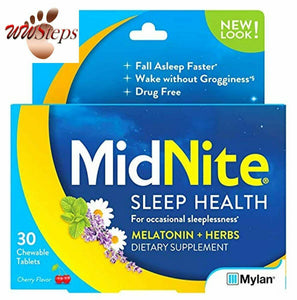MidNite Drug-Free Sleep Aid, Chewable Tablets, Cherry Flavored, 30 Count, Melato