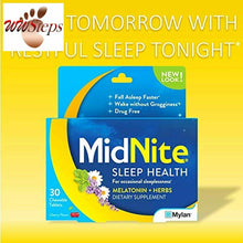 Load image into Gallery viewer, MidNite Drug-Free Sleep Aid, Chewable Tablets, Cherry Flavored, 30 Count, Melato
