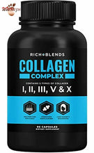 Load image into Gallery viewer, RichBlends Multi Collagen Peptides (Types I, II, III, V, X) - Collagen Pills - A
