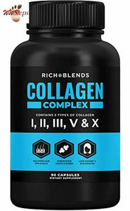 RichBlends Multi Collagen Peptides (Types I, II, III, V, X) - Collagen Pills - A